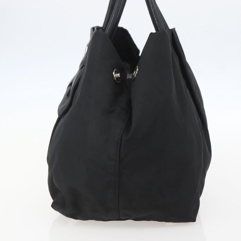PRADA Ribbon Hand Bag Nylon Black Silver Auth 160087 - Picture 4 of 16
